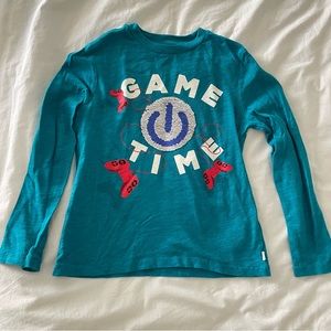 Gap long sleeve video game flippy sequin tshirt small